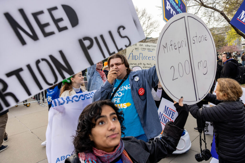 The attorneys general of Florida and Texas are suing the U.S. Food and Drug Administration, challenging access to and federal approval of mifepristone, a drug used to terminate early pregnancies. It’s the third ongoing lawsuit with similar claims filed by Republican state attorneys general more than two years after the U.S. Supreme Court threw out a ruling that would have limited nationwide access to the medication. (Photo by Anna Rose Layden/Getty Images) 