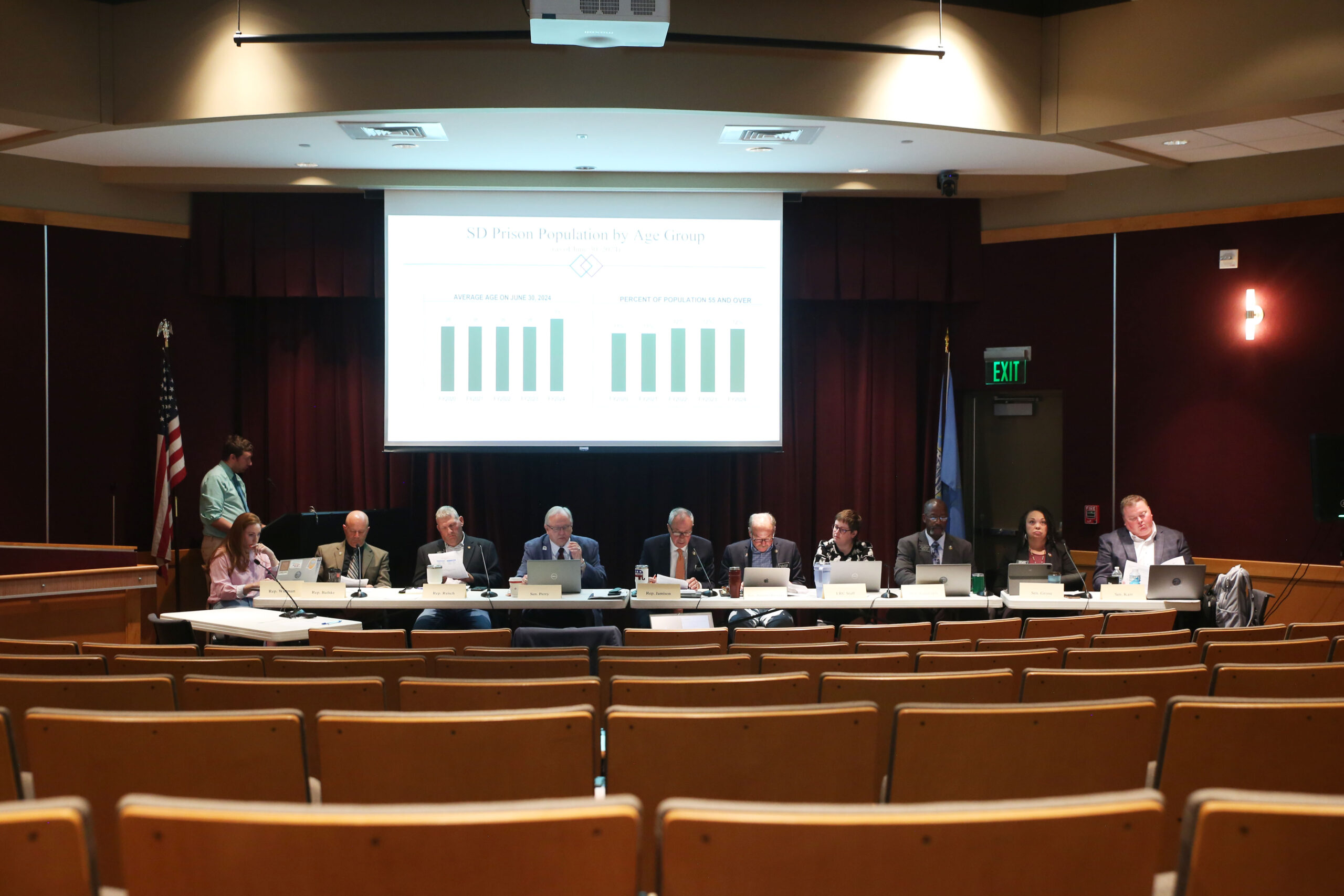 Legislators on the Initial Incarceration, Reentry Analysis, and Comparison of Relevant States Interim Committee meet in Sioux Falls on June 24, 2025. (Makenzie Huber/South Dakota Searchlight)