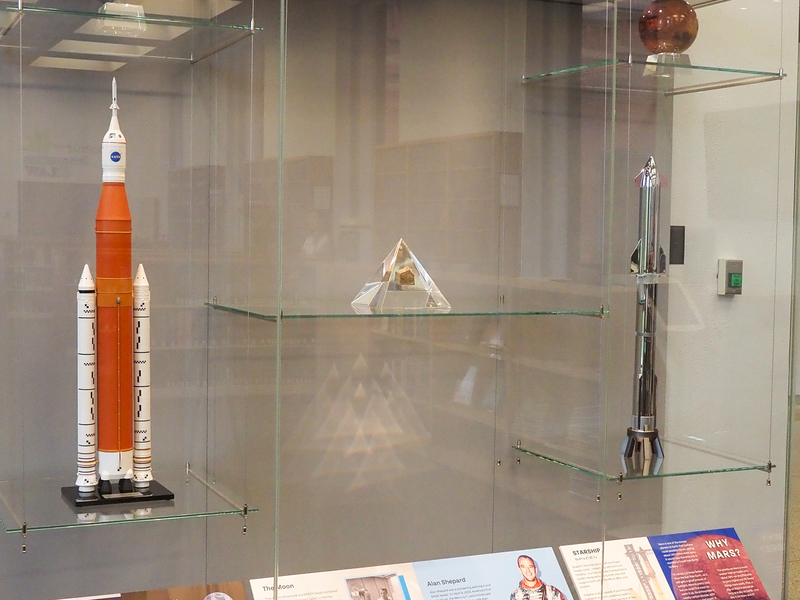 A 3.9 billion-year-old Moon rock on display at the Federal Circuit Center for Innovation & Law, which is connected to NASA's former headquarters on Madison Place NW on Monday, June 22, 2026. (Photo by Ashley Murray/States Newsroom)