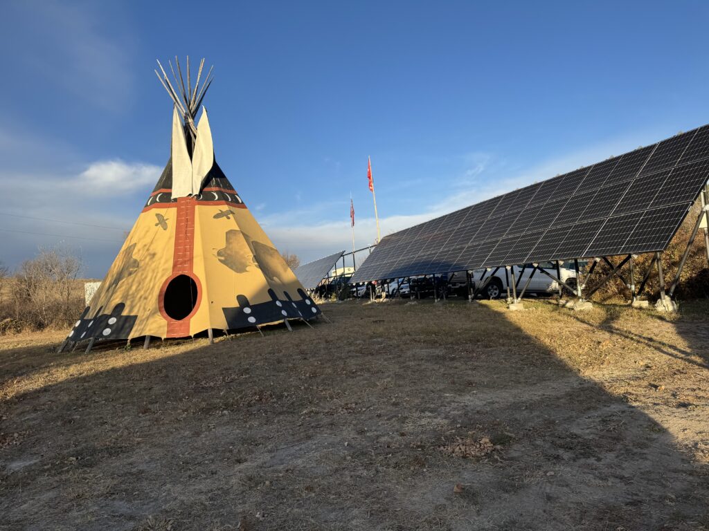 Solar panels are installed at a private residence on the Pine Ridge Reservation in southwestern South Dakota in late 2024. (Courtesy of Indigenized Energy)