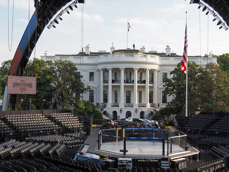 The Ultimate Fighting Championship ring on the White House South Lawn on Thursday, June 11, 2026. (Photo by Ashley Murray/States Newsroom)