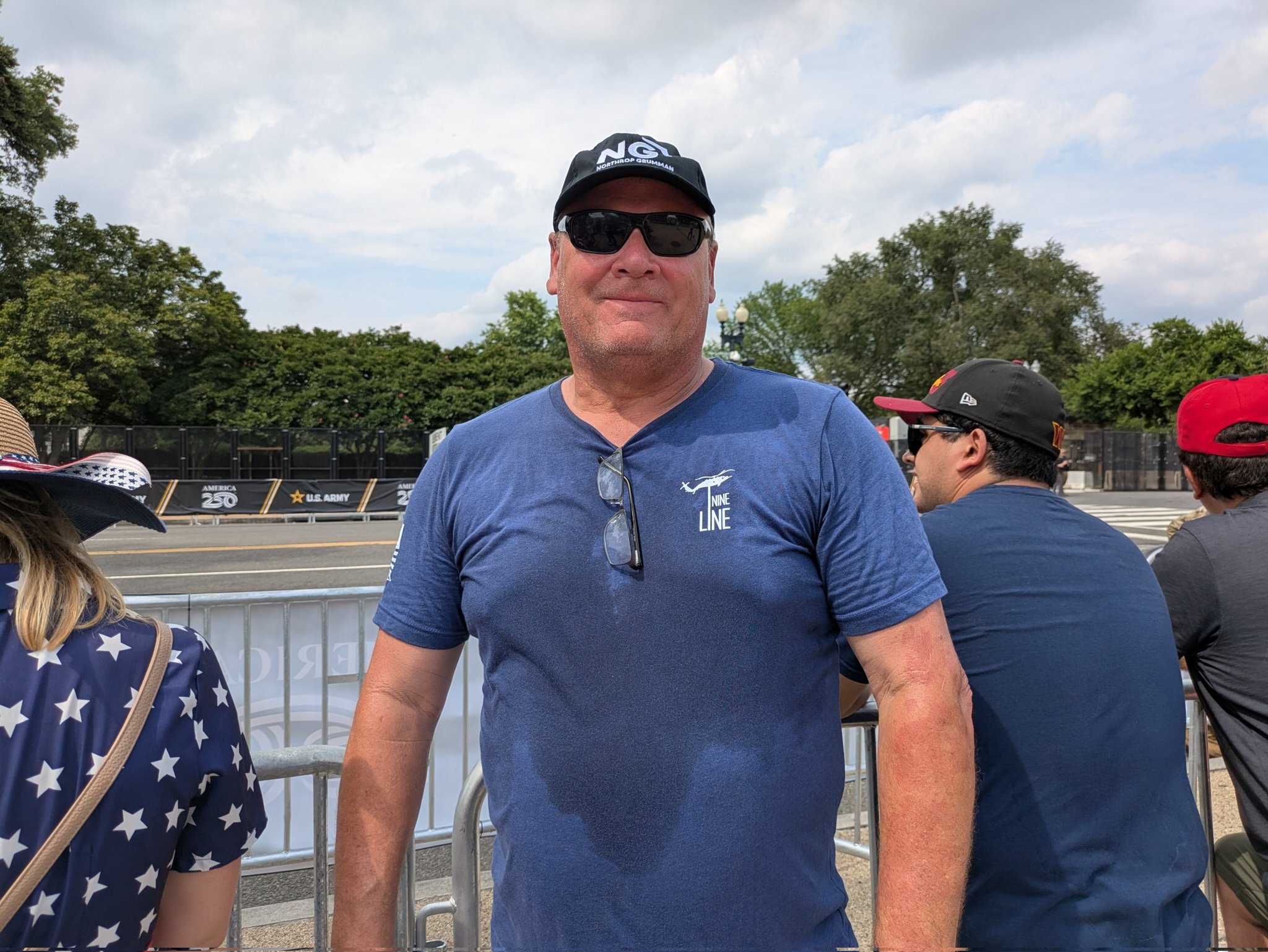 Scott Aiken, 59, of Athens, Georgia, drove 10 hours to attend the Army parade on June 14, 2025, in Washington, D.C. Aiken said he wanted to support the anniversary of the Army. (Photo by Ashley Murray/States Newsroom)
