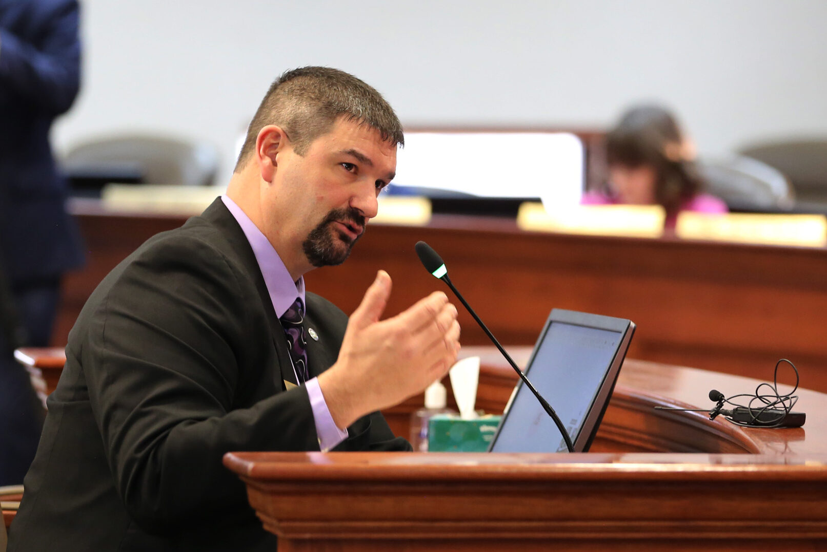Jim Terwilliger, commissioner of the state Bureau of Finance and Management, speaks at a House State Affairs Committee Hearing at the State Capitol in Pierre, SD, on March 4, 2026. (Photo by Meghan O'Brien/South Dakota Searchlight)