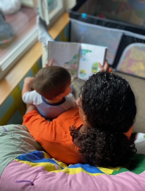 A woman sits with a child in the Mother-Infant house on the campus of the South Dakota Women's Prison. (Courtesy of South Dakota Department of Corrections)