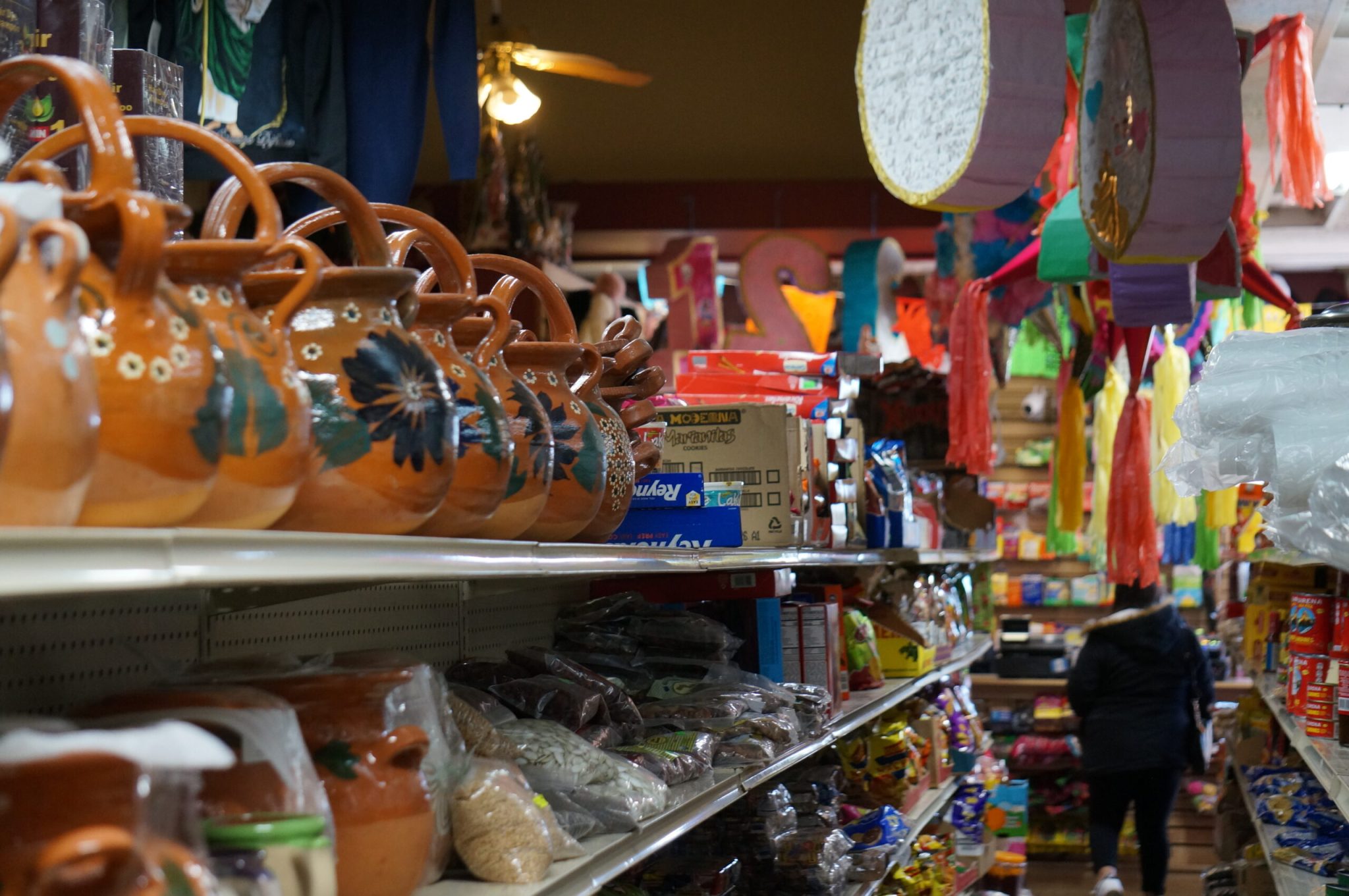Items in a store that sells food typically found in Mexico
