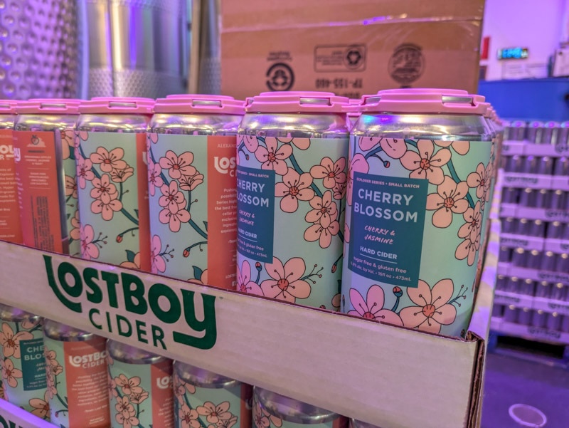 Lost Boy Cider in Alexandria, Virginia, readies its spring specialty line on Feb. 6, 2026, ahead of Cherry Blossom season in the Washington, D.C., metro area. (Photo by Ashley Murray/States Newsroom)
