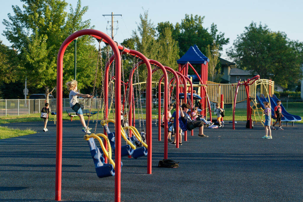 Students in the Sioux Falls School District play on a playground. (Courtesy of Sioux Falls School District)