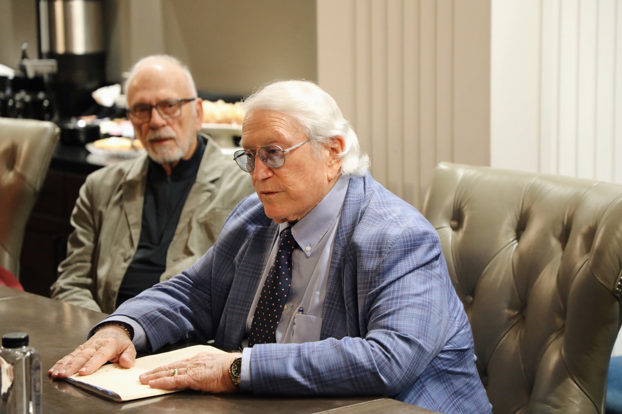 Mississippi Department of Corrections Commissioner Burl Cain speaks with South Dakota Gov. Larry Rhoden in October 2025. (Photo courtesy of the South Dakota Governor's Office)