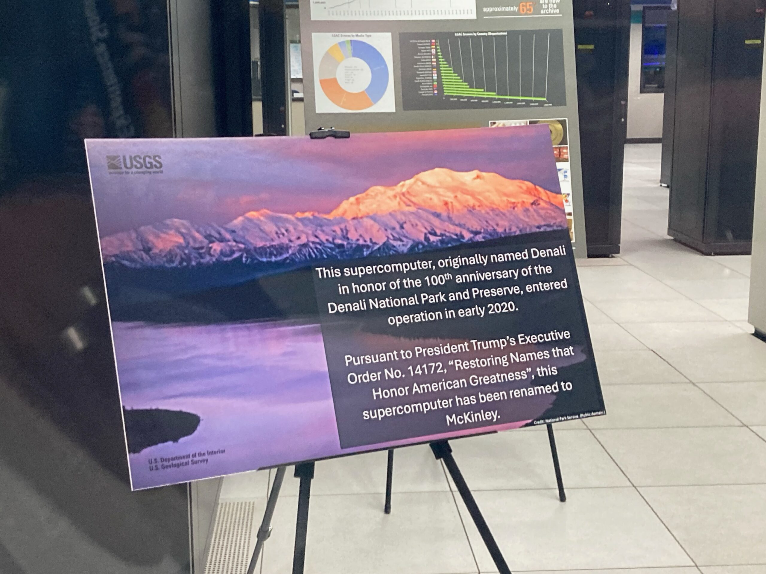 A poster on display at the USGS Earth Resources Observation and Science Center on May 7, 2025. (courtesy Janelle Atyeo)