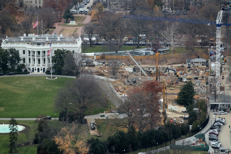 Demolition work continued where the East Wing once stood at the White House on Dec. 8, 2025 in Washington, D.C. (Photo by Chip Somodevilla/Getty Images)
