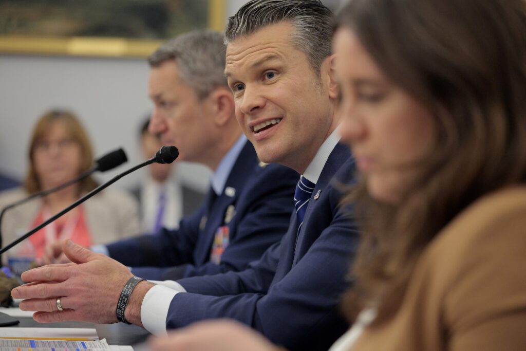 U.S. Defense Secretary Pete Hegseth testifies before the House Appropriations Committee's Defense Subcommittee at the U.S. Capitol on June 10, 2025 in Washington, D.C. Tuesday was the first time Hegseth testified before Congress since his confirmation hearings in January.  (Photo by Chip Somodevilla/Getty Images)