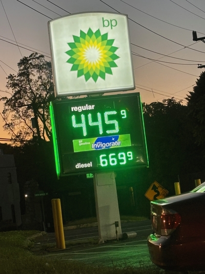 Gas and diesel prices in Forest Glen, Maryland, on Oct. 5, 2026. (Photo by Jane Norman/States Newsroom)