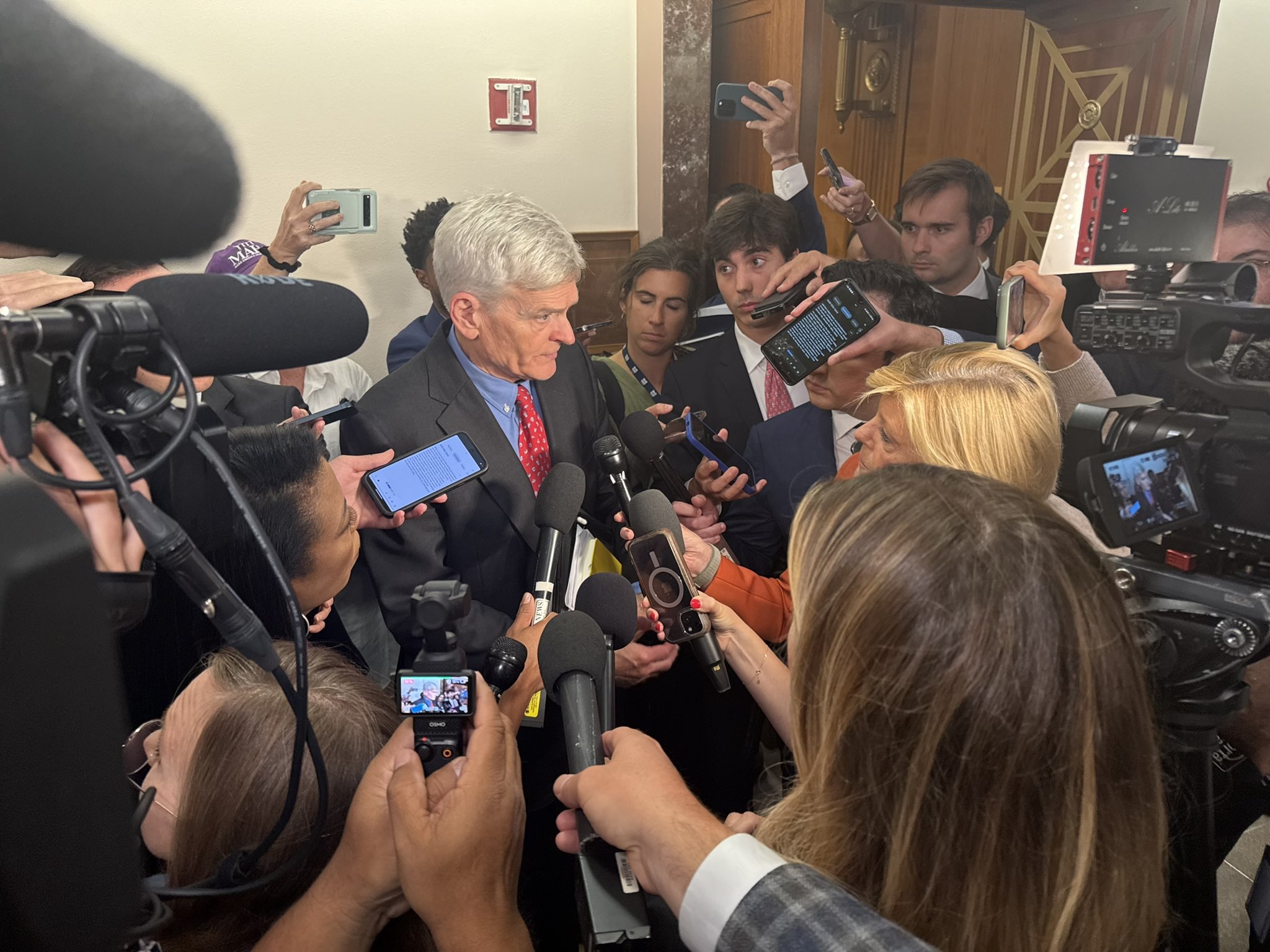 Louisiana Republican Sen. Bill Cassidy, chairman of the Health, Education, Labor and Pensions Committee, speaks with reporters after holding a hearing with former Centers for Disease Control and Prevention Director Susan Monarez on Wednesday, Sept. 17, 2025. (Photo by Jennifer Shutt/States Newsroom)