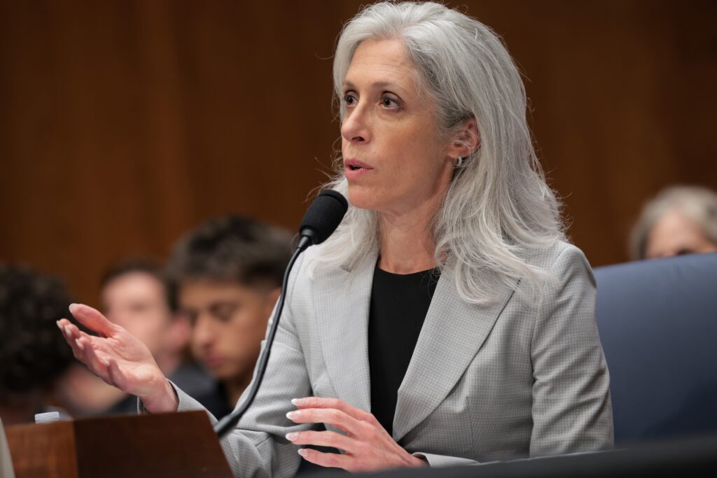 Susan Monarez, President Donald Trump’s nominee to be the director of the Centers for Disease Control and Prevention, testifies during her confirmation hearing before the Senate Committee on Health, Education, Labor, and Pensions in the Dirksen Senate Office Building on June 25, 2025 in Washington, D.C. (Photo by Kayla Bartkowski/Getty Images)