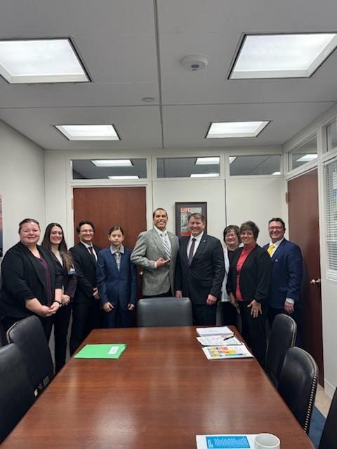 SD Afterschool advocates meeting with Senator Rounds  Billy Mawhiney far left  Bryson and Samuel Hare center left of Rounds.