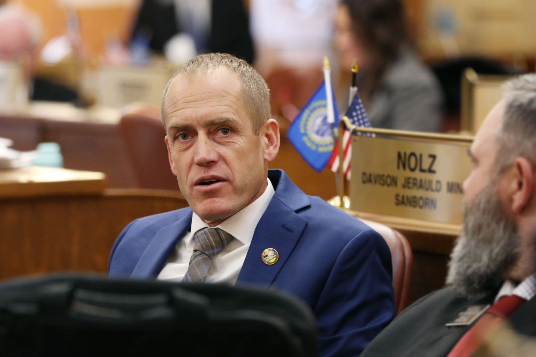 Rep. John Shubeck, R-Beresford, speaks to lawmakers ahead of the Governor's Budget Address on Dec. 2, 2025. (Makenzie Huber/South Dakota Searchlight)