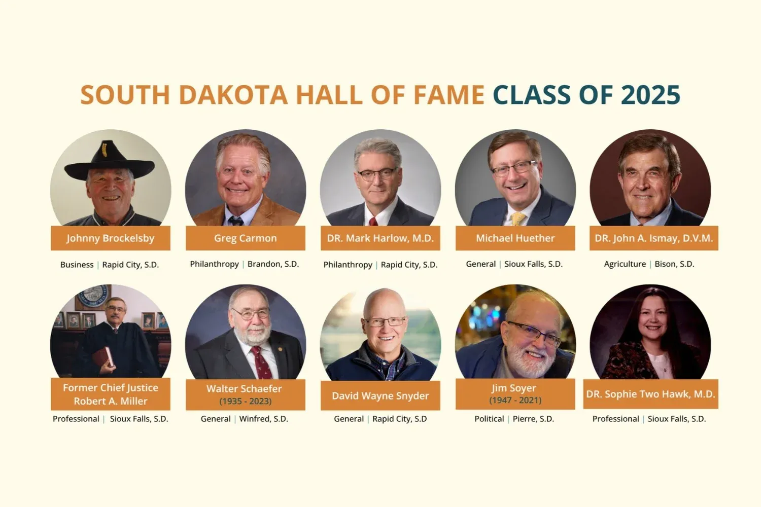 2025 South Dakota Hall of Fame inductees